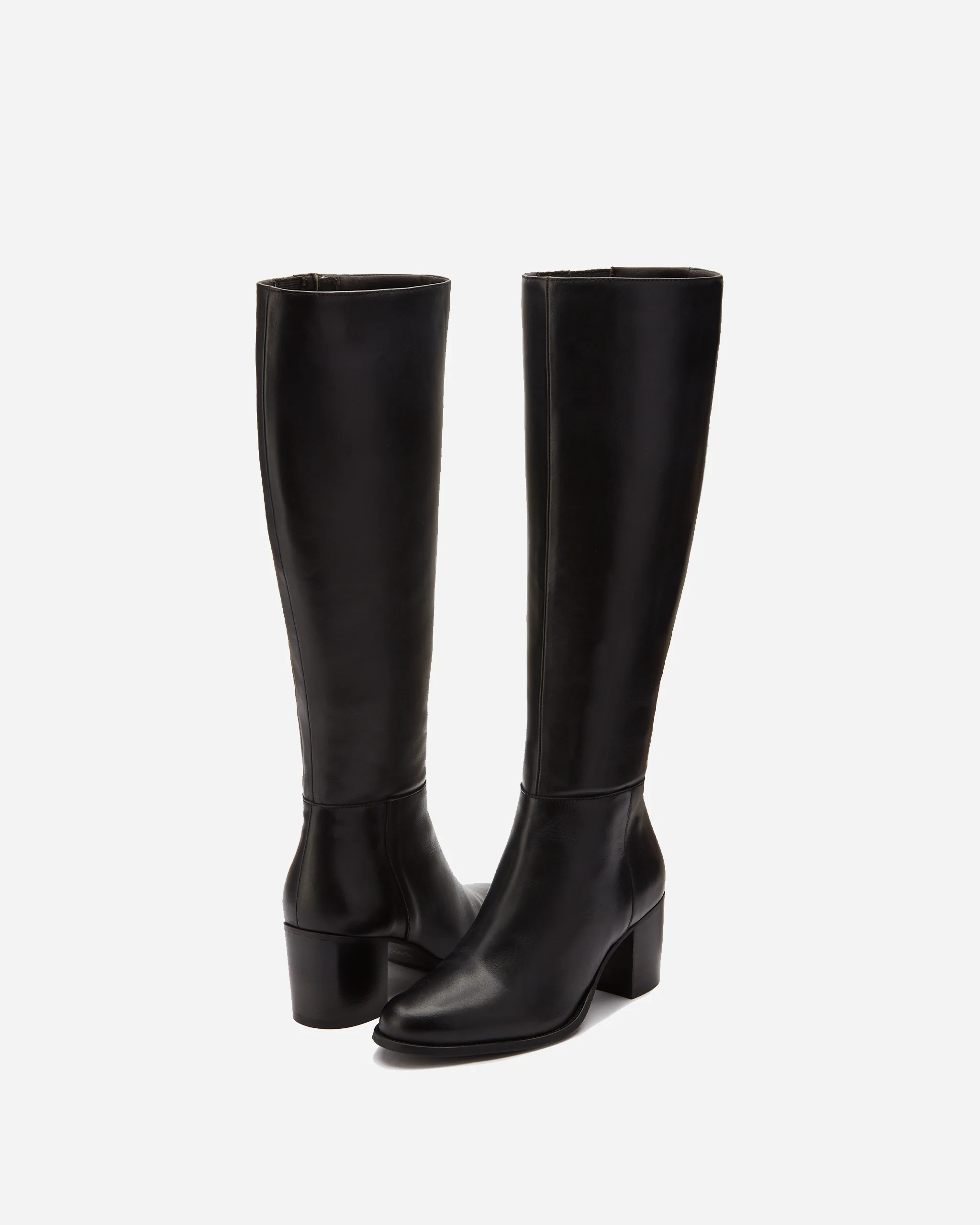 Dalia Petite Knee High Boots in Black Leather - Image 3