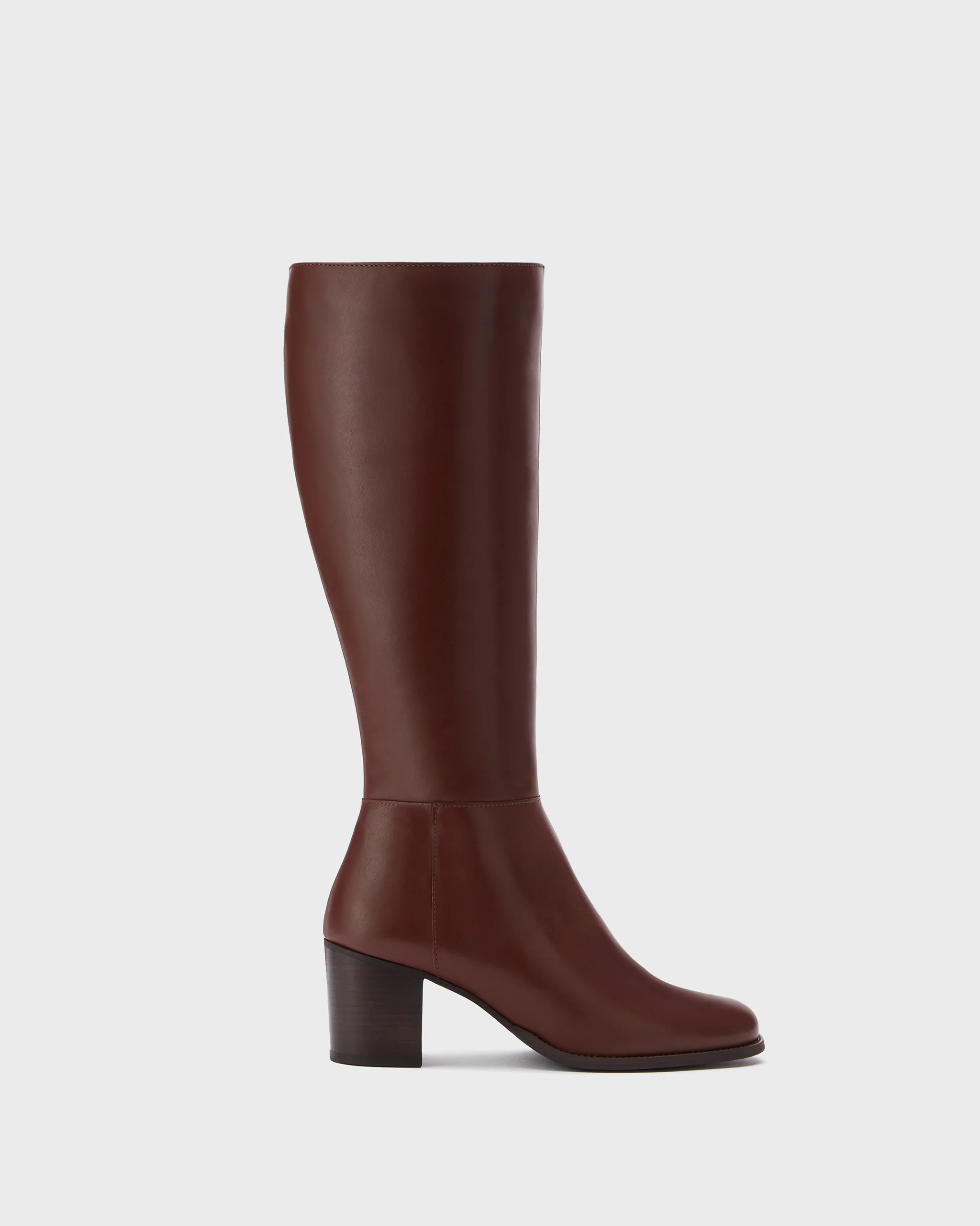 Dalia Standard Knee High Boots in Brown Leather - Image 2