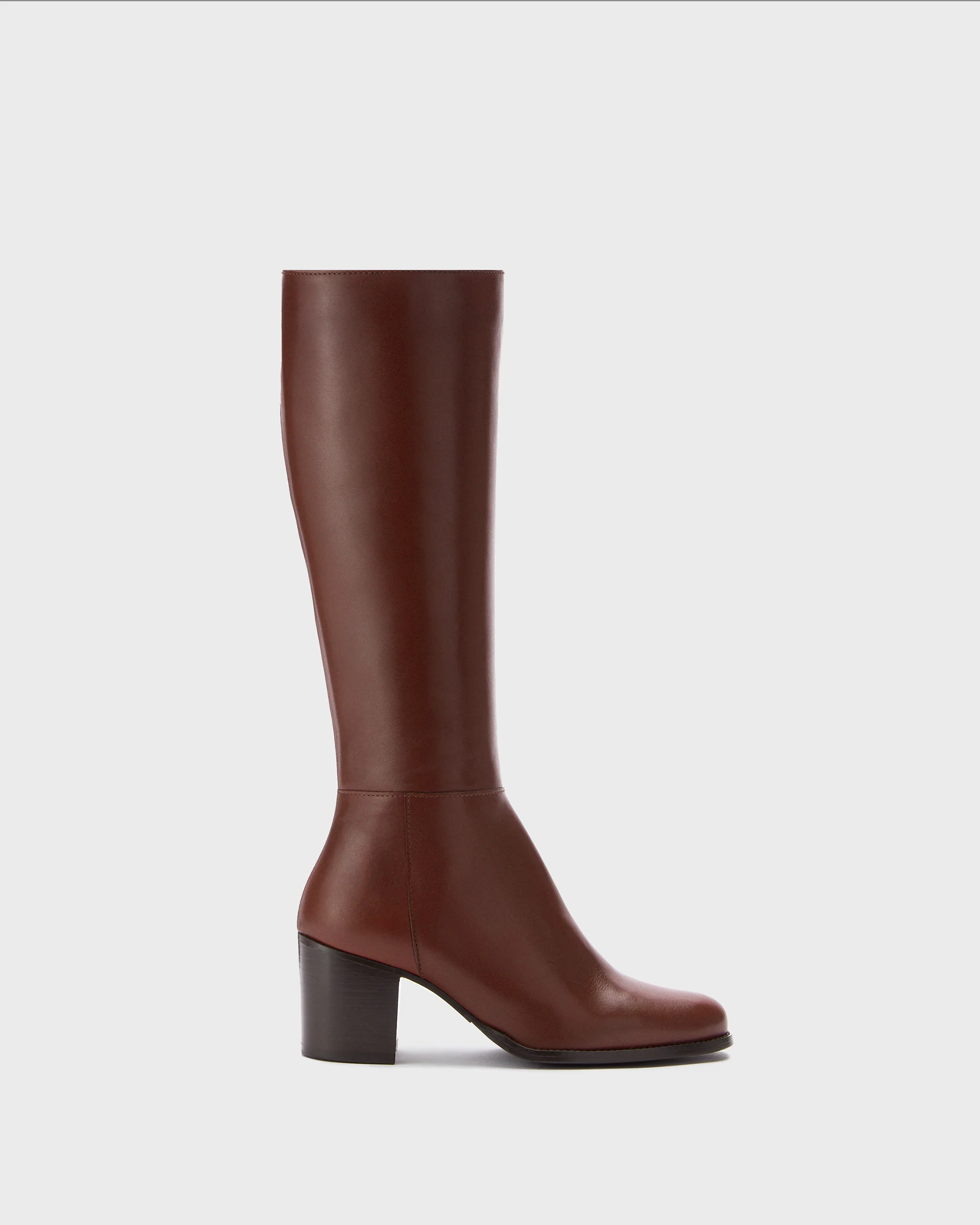 Dalia Standard Knee High Boots in Brown Leather - Image 4