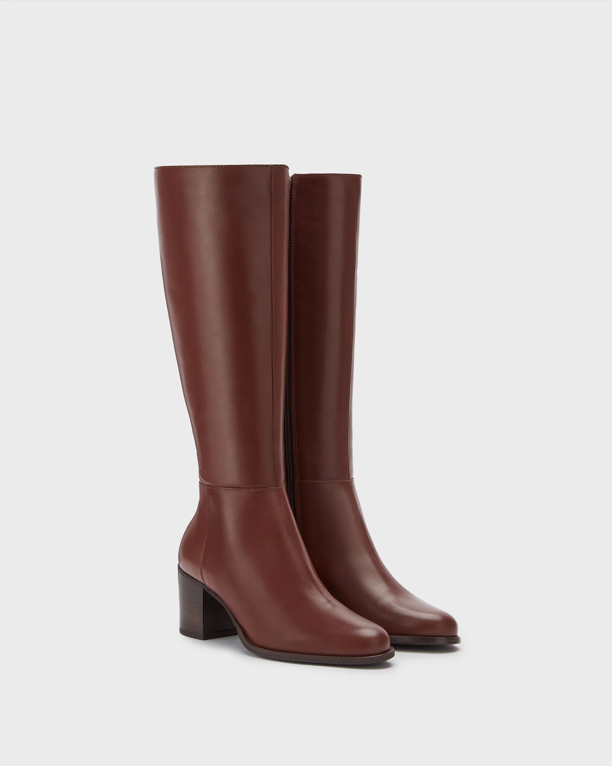 Dalia Standard Knee High Boots in Brown Leather - Image 5