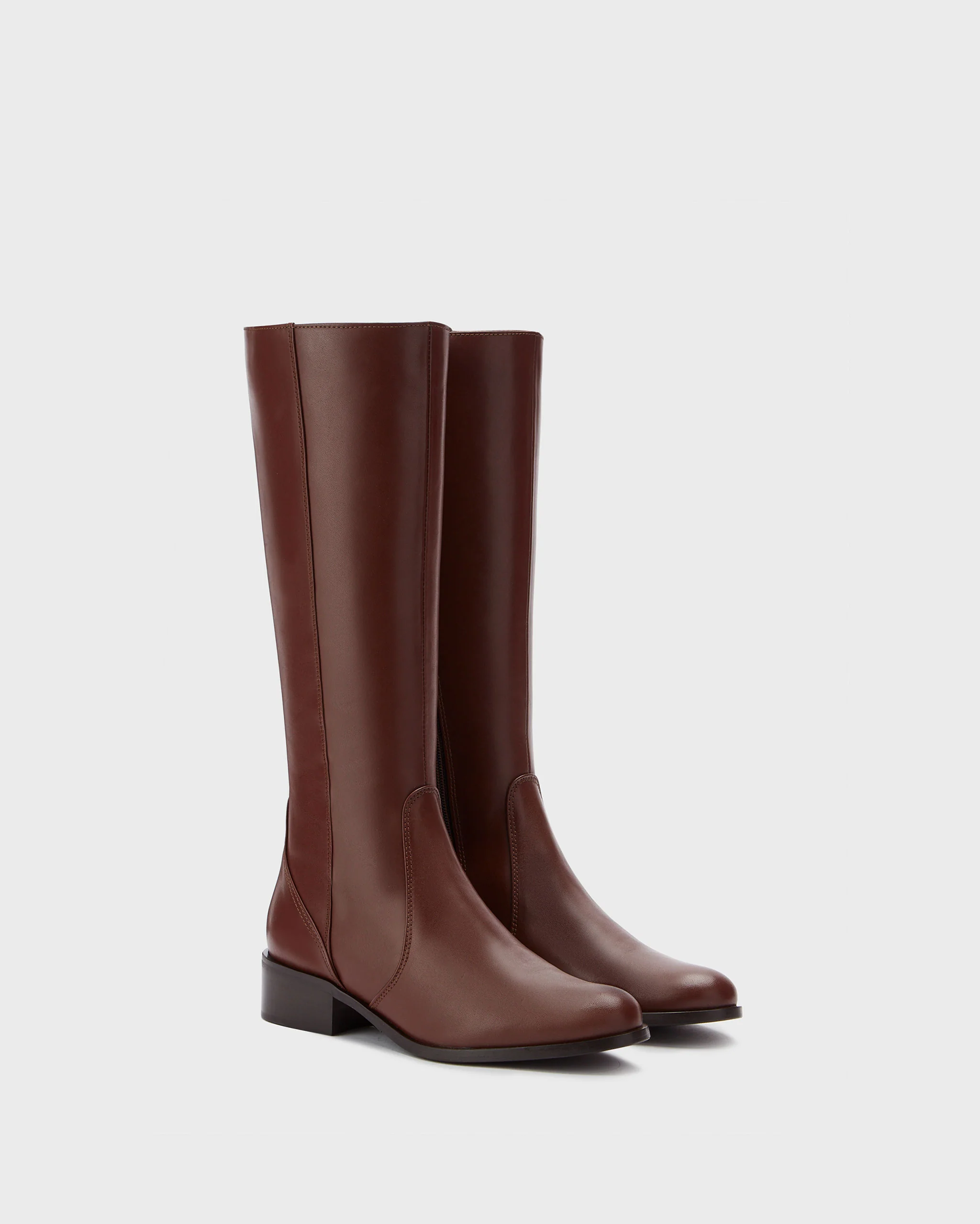 Haltham Standard Knee High Boots in Brown Leather - Image 2