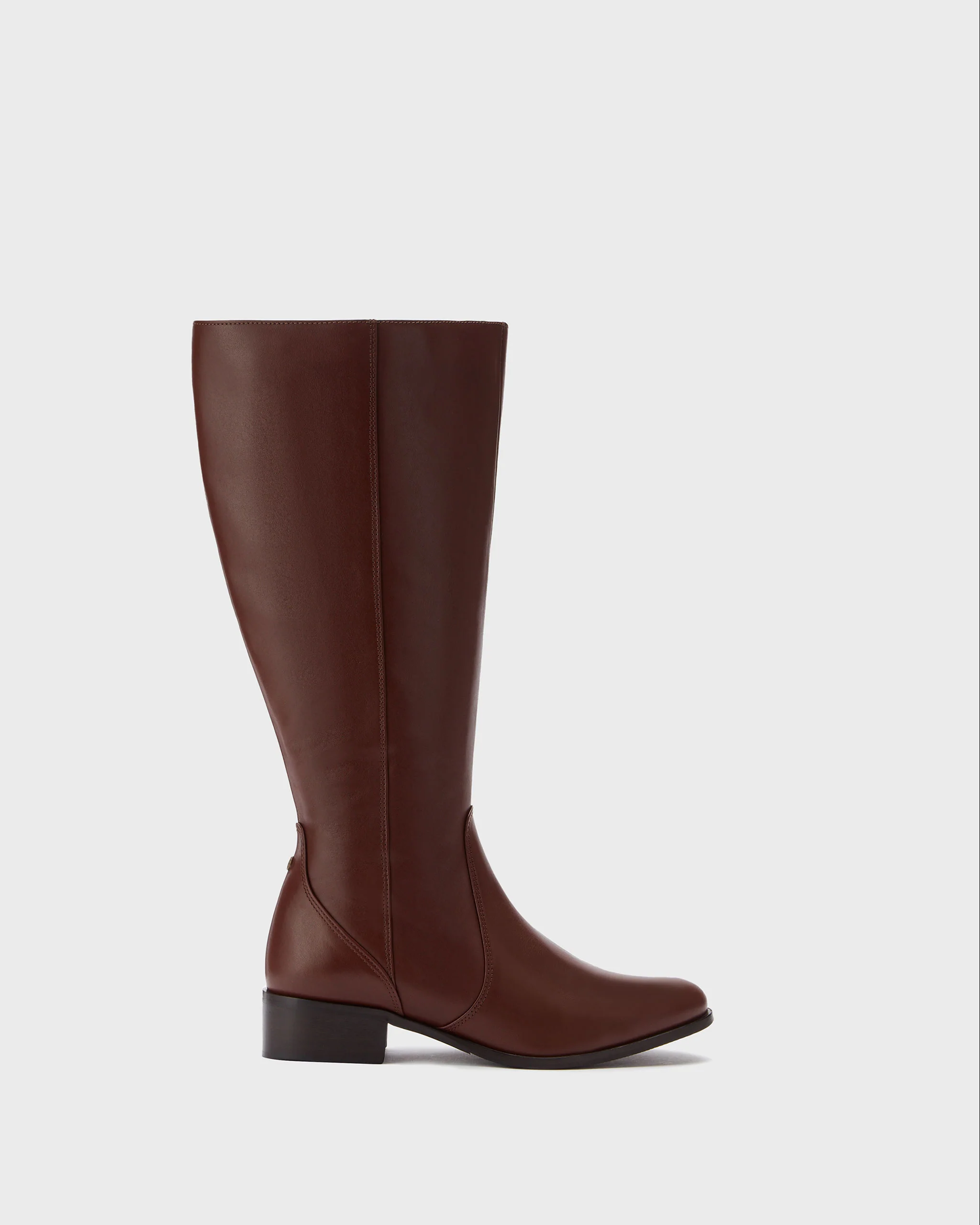 Haltham Standard Knee High Boots in Brown Leather - Image 5