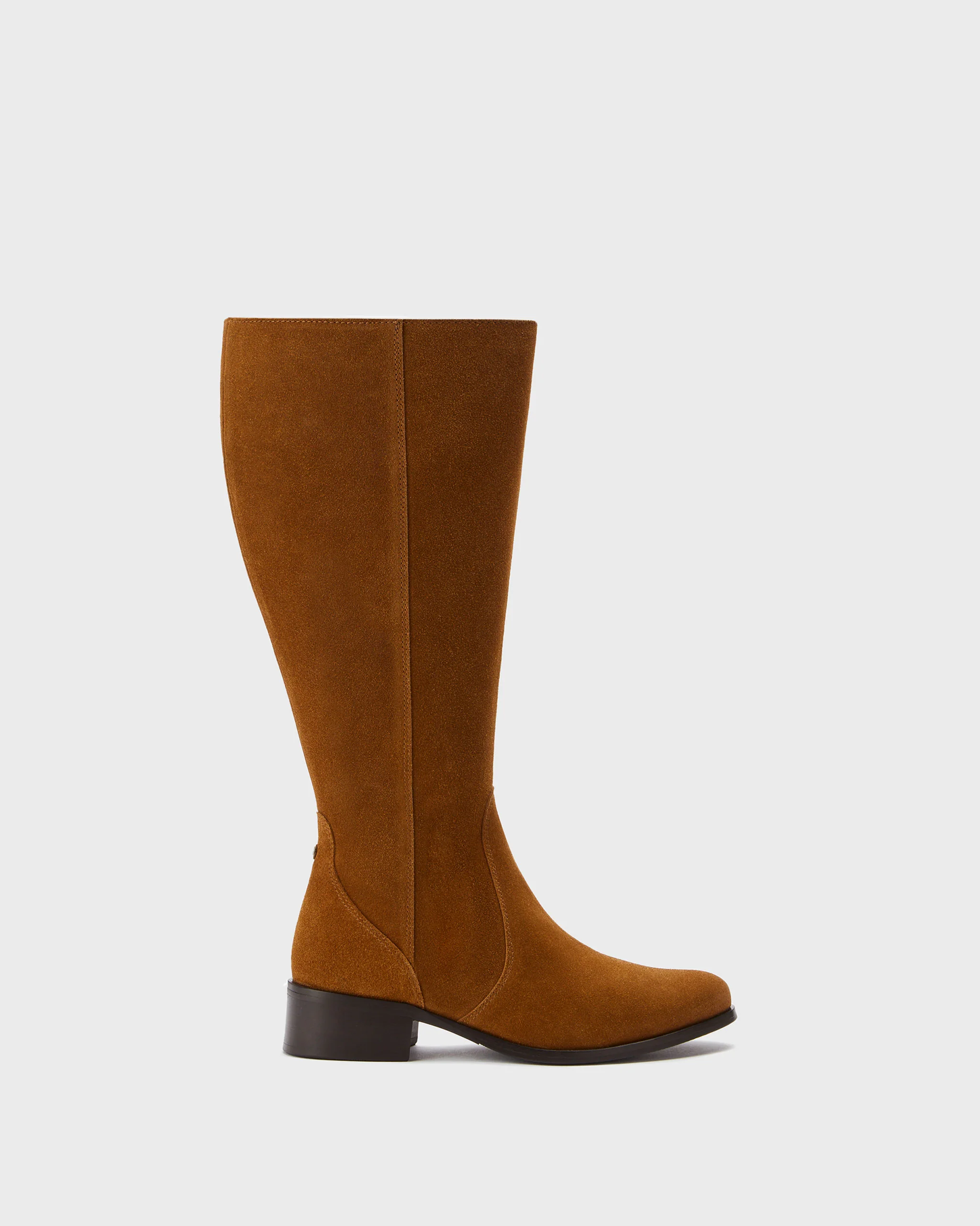 Haltham Standard Knee High Boots in Tan Suede - Image 2