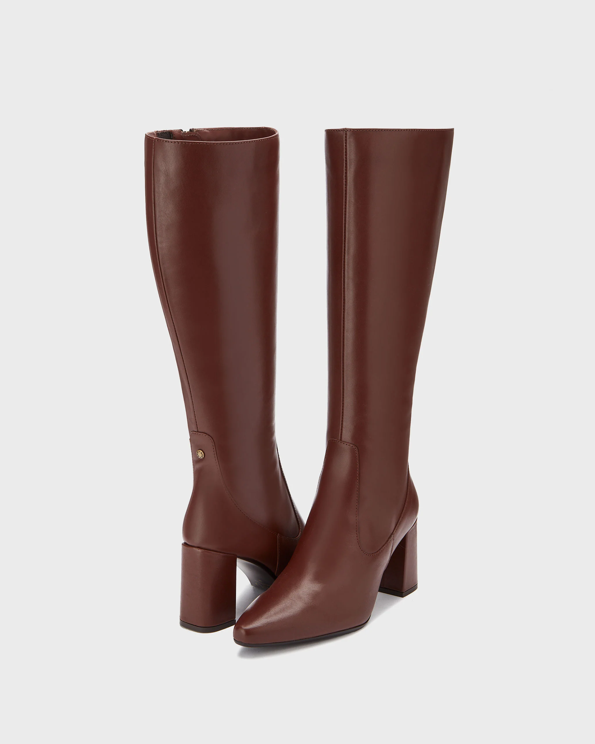Tabitha Knee High Boots in Brown Leather - Image 2